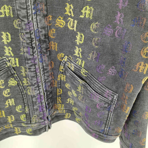 シュプリーム Supreme Gradient Jacquard Denim Work Jacket グラディエント オールドイングリッシュロゴ ジャガード ジップアップ デニムジャケット メンズ  M